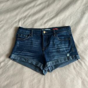 Dark Blue Denim Rolled Shorts